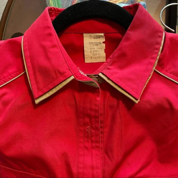 Vintage Red Double Collar dress - Picture 2 of 7